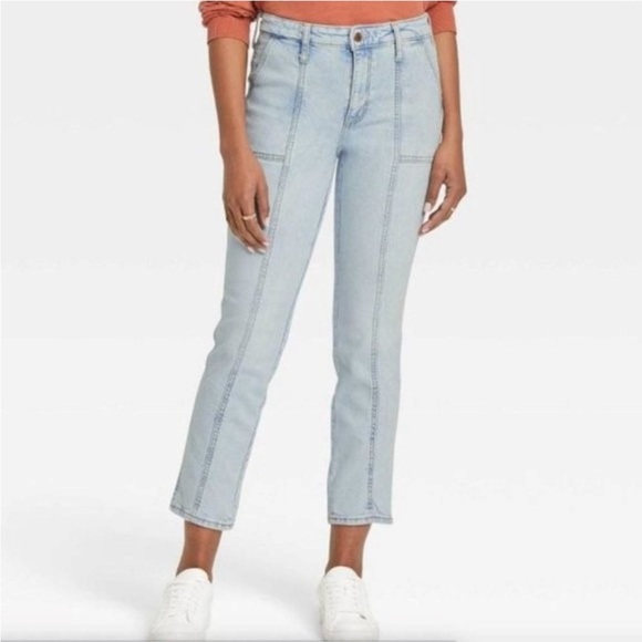 Universal Thread High Rise Slim Straight Utility Style Jean - Picture 1 of 12